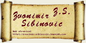 Zvonimir Sibinović vizit kartica